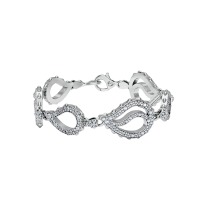 High Pave Royal Duo Bracelet in 18K White Gold