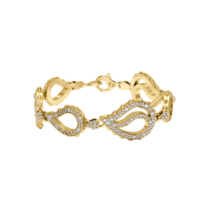 High Pave Royal Duo Bracelet in 18K Yellow Gold
