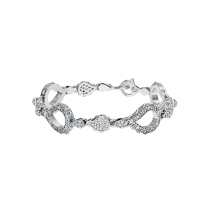 High Pave Grand Duo Bracelet in 18K White Gold