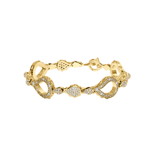 High Pave Grand Duo Bracelet in 18K Yellow Gold