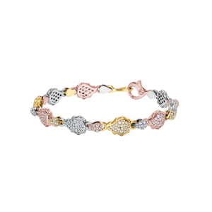 High Pave Classic Bracelet in 18K Tricolor Gold
