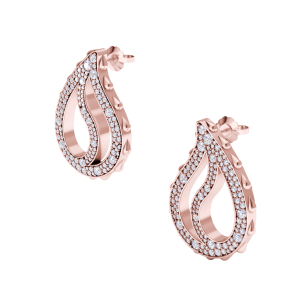 High Pave Royal Earrings in 18K Rose Gold