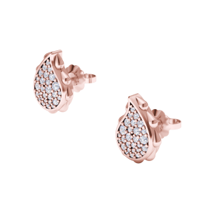 High Pave Classic Studs in 18K Rose Gold