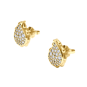 High Pave Classic Studs in 18K Yellow Gold