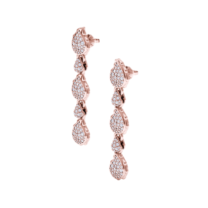 High Pave Classic Dangles in 18K Rose Gold