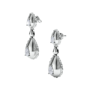Rain Grand Duo Drop Earrings in 18K White Gold