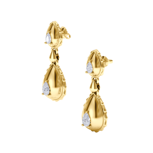 Rain Grand Duo Drop Earrings in 18K Yellow Gold