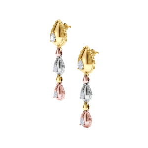 Rain Grand Trio Dangles in 18K Tricolor Gold