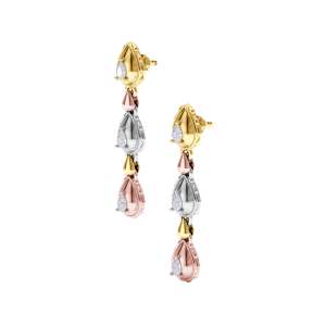 Rain Classic Trio Dangles in 18K Tricolor Gold