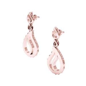 High Pure Royal Drop Earrings in 18K Rose Gold
