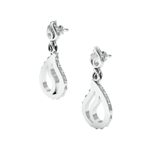 High Pure Royal Drop Earrings in 18K White Gold