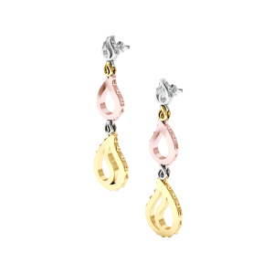 High Pure Royal Duo Dangles in 18K Tricolor Gold