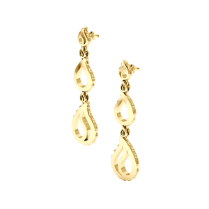 High Pure Royal Duo Dangles in 18K Yellow Gold