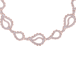 High Pave Royal Duo Necklace in 18K Rose Gold