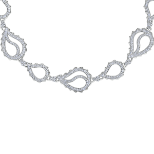 High Pave Royal Duo Necklace in 18K White Gold