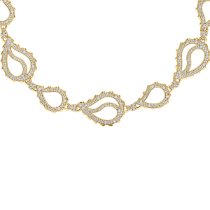 High Pave Royal Duo Necklace in 18K Yellow Gold