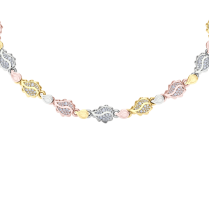 Signature Classic Necklace in 18K Tricolor Gold