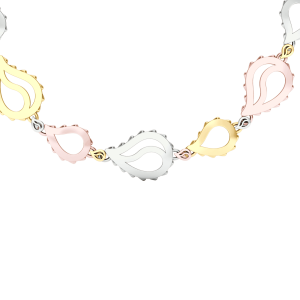 High Pure Royal Duo Necklace in Tricolor Gold