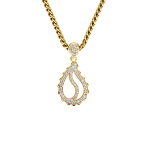 High Pave Royal Pendant in 18K Yellow Gold