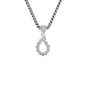 High Pave Grand Pendant in 18K White Gold