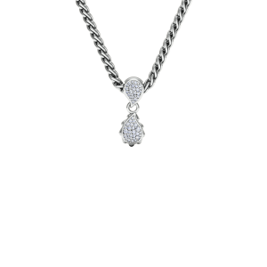 High Pave Classic Pendant in 18K White Gold