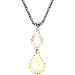 High Pure Royal Duo Pendant in 18K Tricolor Gold